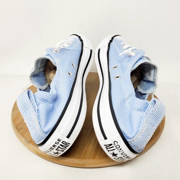 Converse Shoreline Shoes Womens 8 Light Blue Slip On Sneakers Cinch Heel - Picture 9 of 13